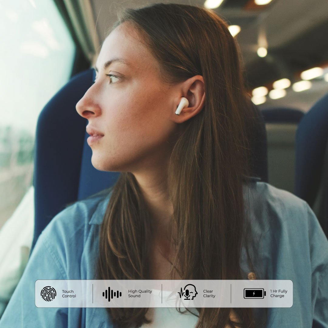Blupebble TuneFlow True Wireless Earbuds – Crystal Clear Sound, Sleek White Design BP-TWSTUNEFLOW-WH thumbnail 10