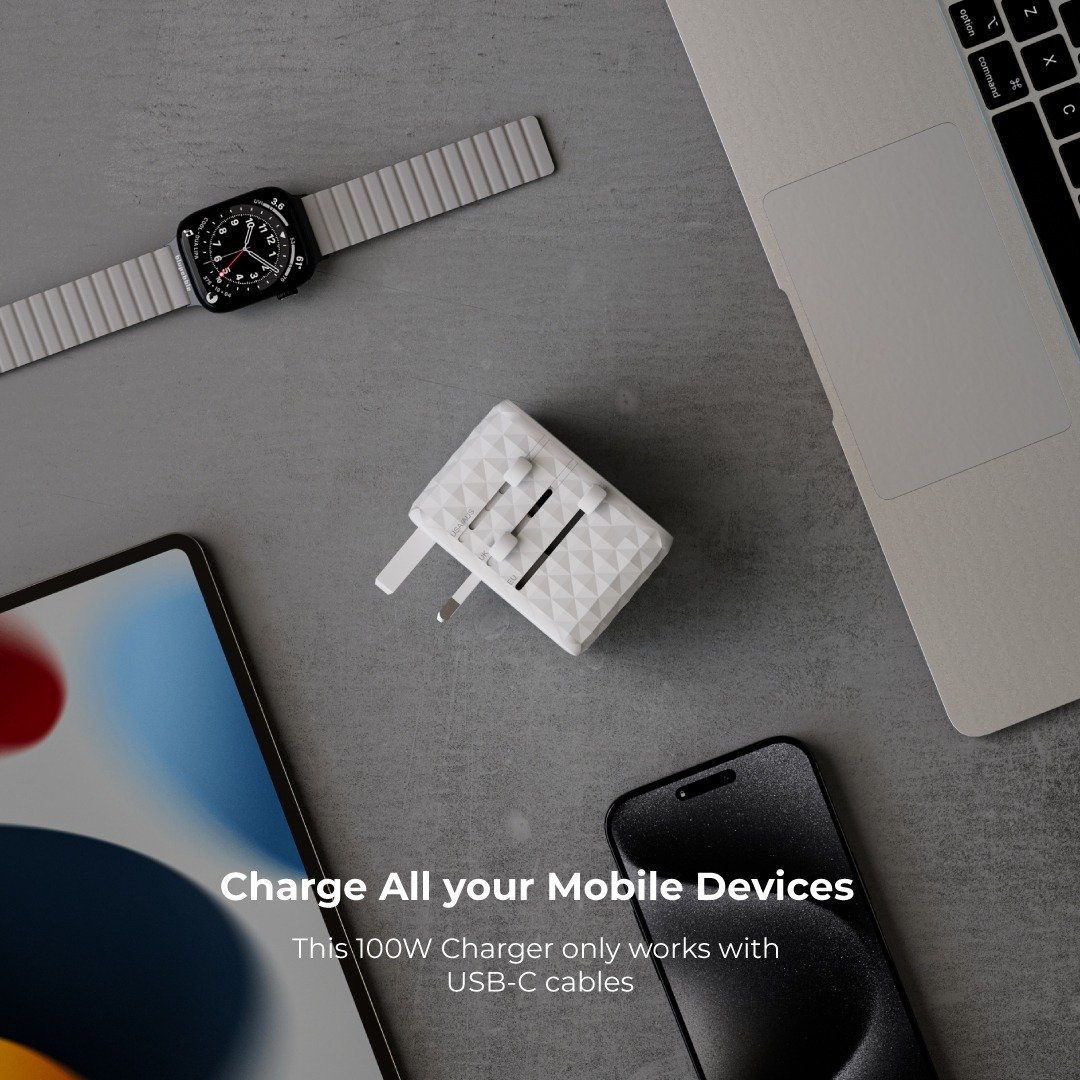 Blupebble Passport 4 World Travel Adapter - Featuring GAN III Tech, 100W Power, 3 USB-C, and 2 USB-A Ports for Ultimate Convenience : Power Up Anywhere thumbnail 16