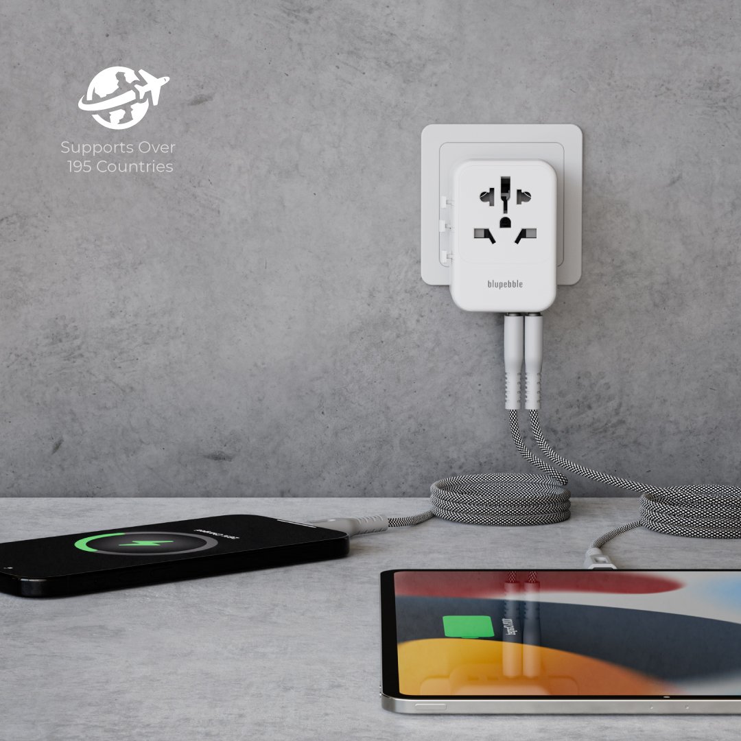Bluepebble Passport 5 World Travel Adapter with GaN III Tech - 35W, 3 USB-C & 2 USB-A BP-TVL005 thumbnail 14