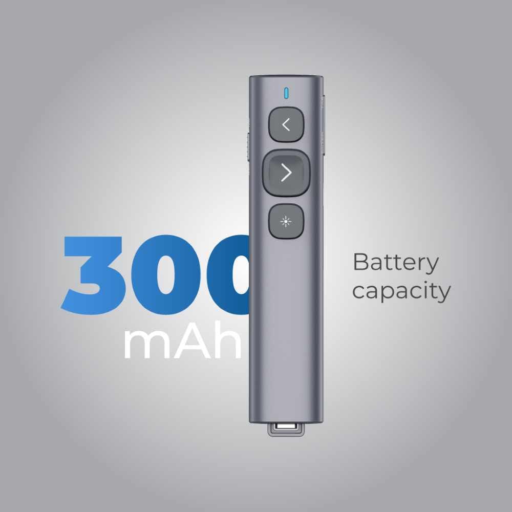 BLUPEBBLE WAND REMOTE BT PRESENTER WITH USB A & USB C RECEIVER GREY BP-WANDBT-GY thumbnail 14