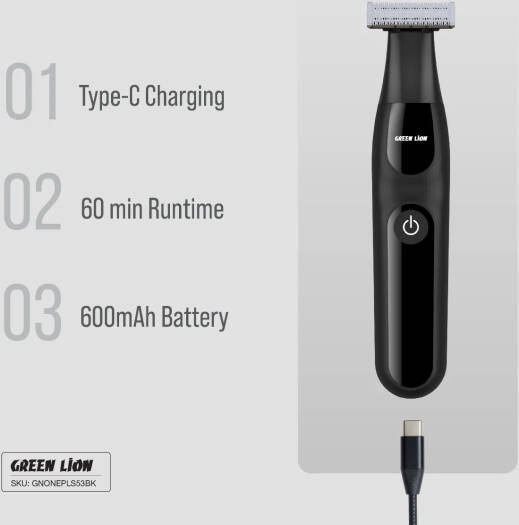 GREEN LION ONE BLADE PLUS HAIR TRIMMER NOSE EYEBROW BLACK GNONEPLS53BK thumbnail 15