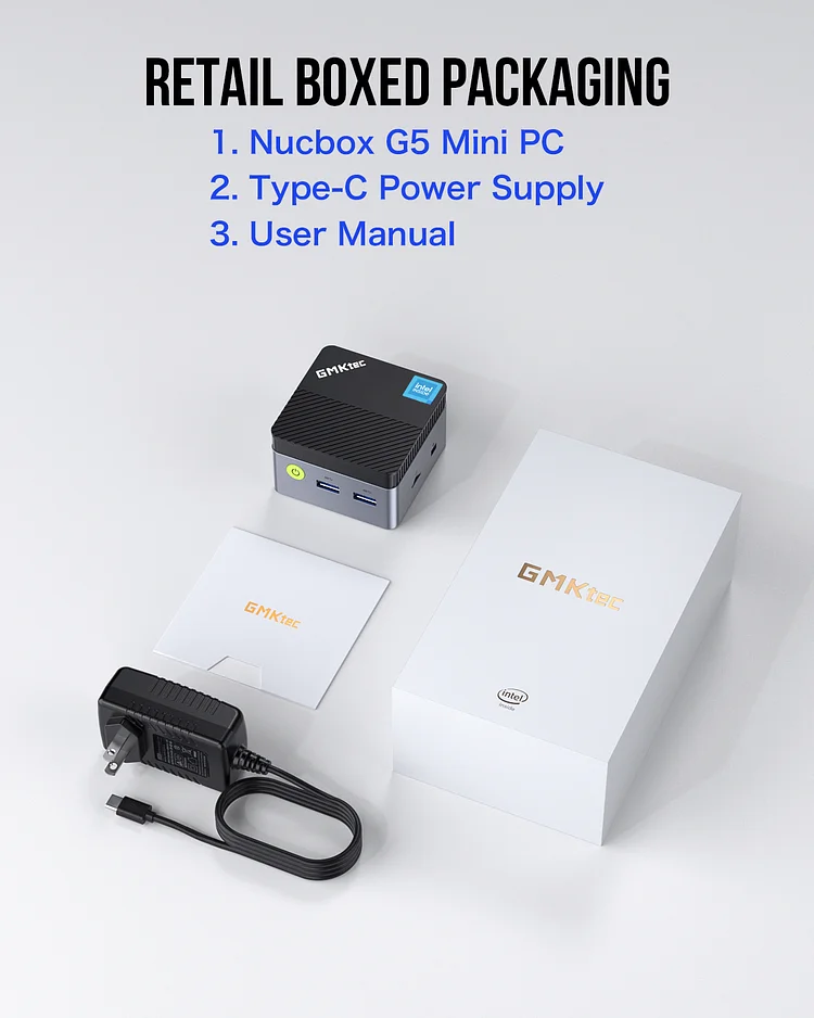 GMKtec Mini PC NUCBOX-G5 - Intel N97, 12GB RAM, 512GB SSD, Windows 11 Pro, Compact Design thumbnail 4