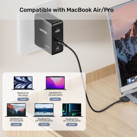 UNITEK PD 3.1 USB C TO MAGNETIC 3 CHARGING CABLE PD 140W 3M BLACK C14121BK-3M thumbnail 7