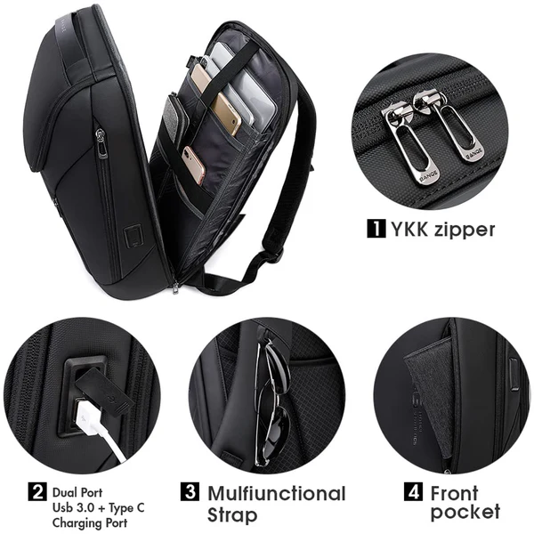 BANGE BACKPACK BLACK BG-2517-1 thumbnail 11