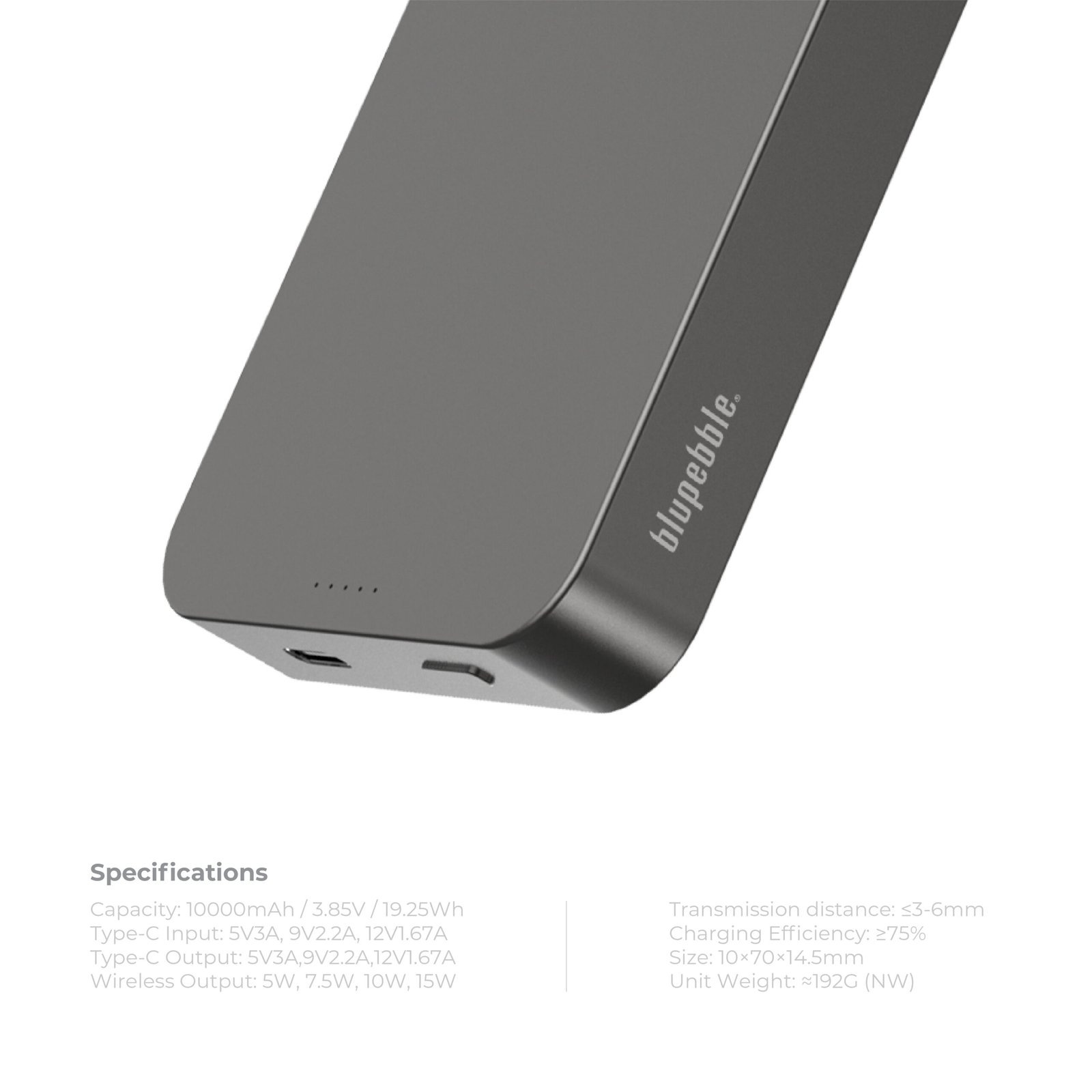 BLUPEBBLE 15W CORE POD MAX 10000MAH MAGSAFE POWER BANK GREY BP-CPMAX10000-SG thumbnail 18