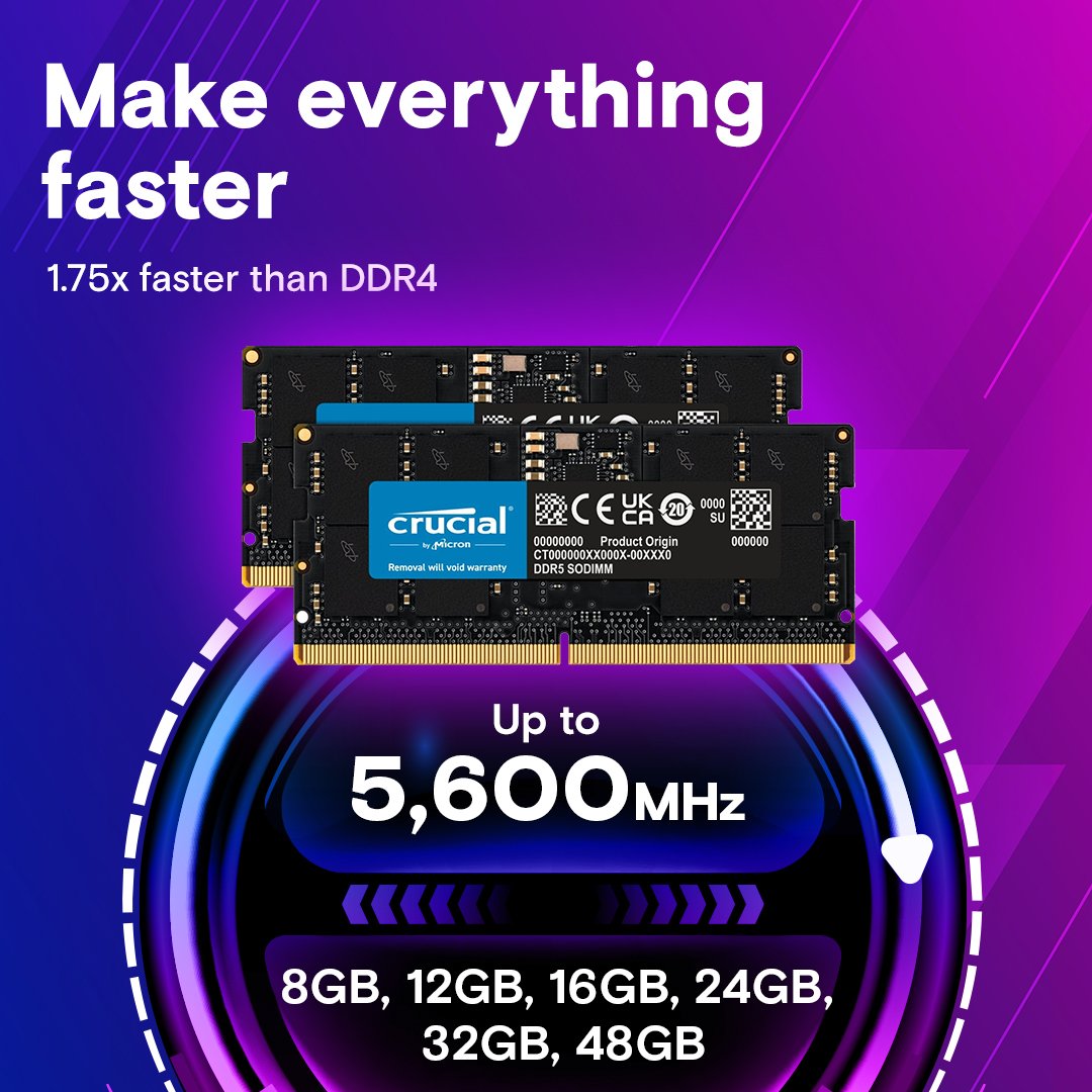 Crucial 8GB DDR5-5600 Laptop RAM CT8G56C46S5 thumbnail 11