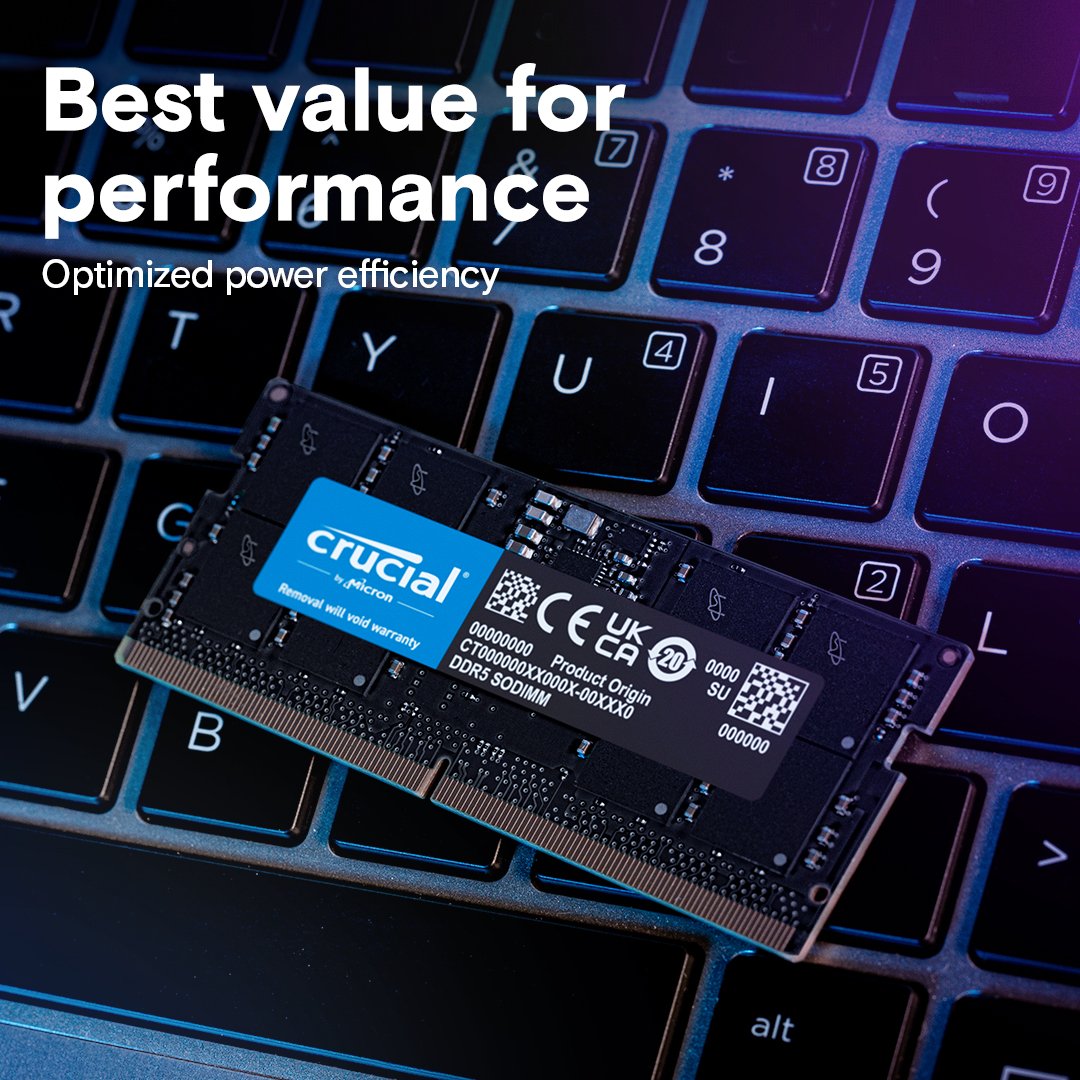 Crucial 8GB DDR5-5600 Laptop RAM CT8G56C46S5 thumbnail 9