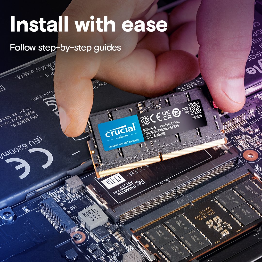Crucial 8GB DDR5-5600 Laptop RAM CT8G56C46S5 thumbnail 8