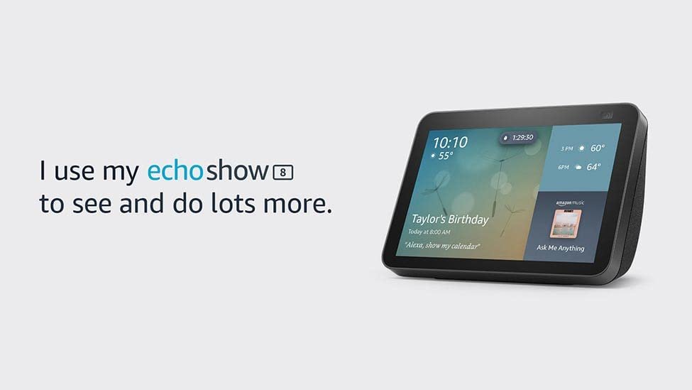 AMAZON ECHO SHOW 8 (2ND GEN 2021) SMART DISPLAY WITH ALEXA CHARCOL A8H3N2 thumbnail 3