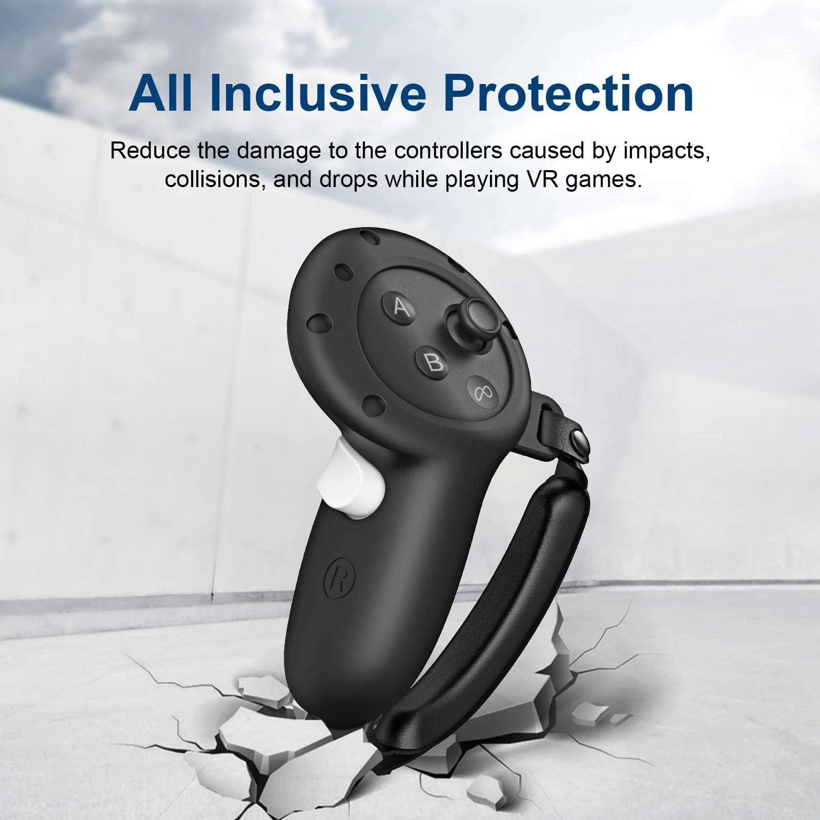 BLUPEBBLE ELITE SILICON HAND GRIP COVER FOR META QUEST 3 BLACK BP-VRQ3GRIP-BK thumbnail 7