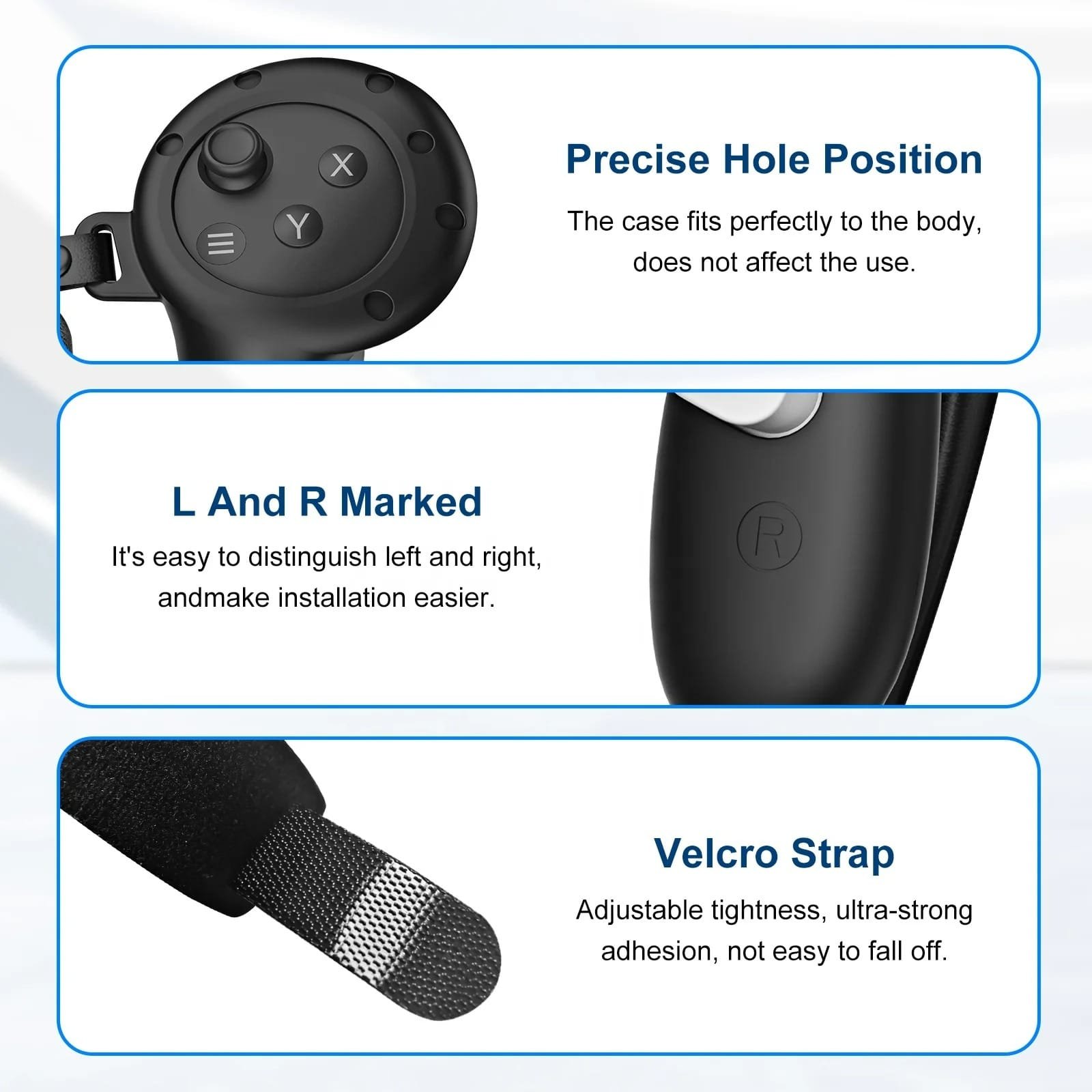 BLUPEBBLE ELITE SILICON HAND GRIP COVER FOR META QUEST 3 BLACK BP-VRQ3GRIP-BK thumbnail 12