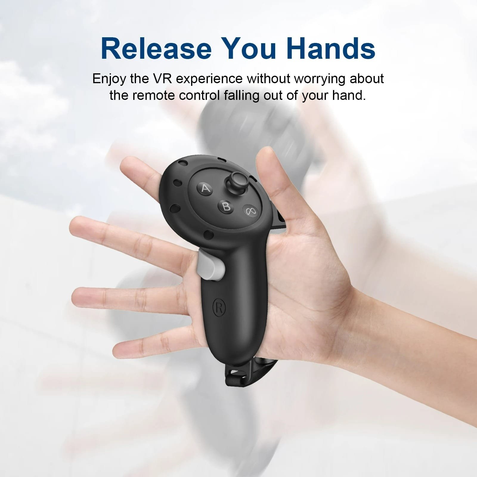 BLUPEBBLE ELITE SILICON HAND GRIP COVER FOR META QUEST 3 BLACK BP-VRQ3GRIP-BK thumbnail 11