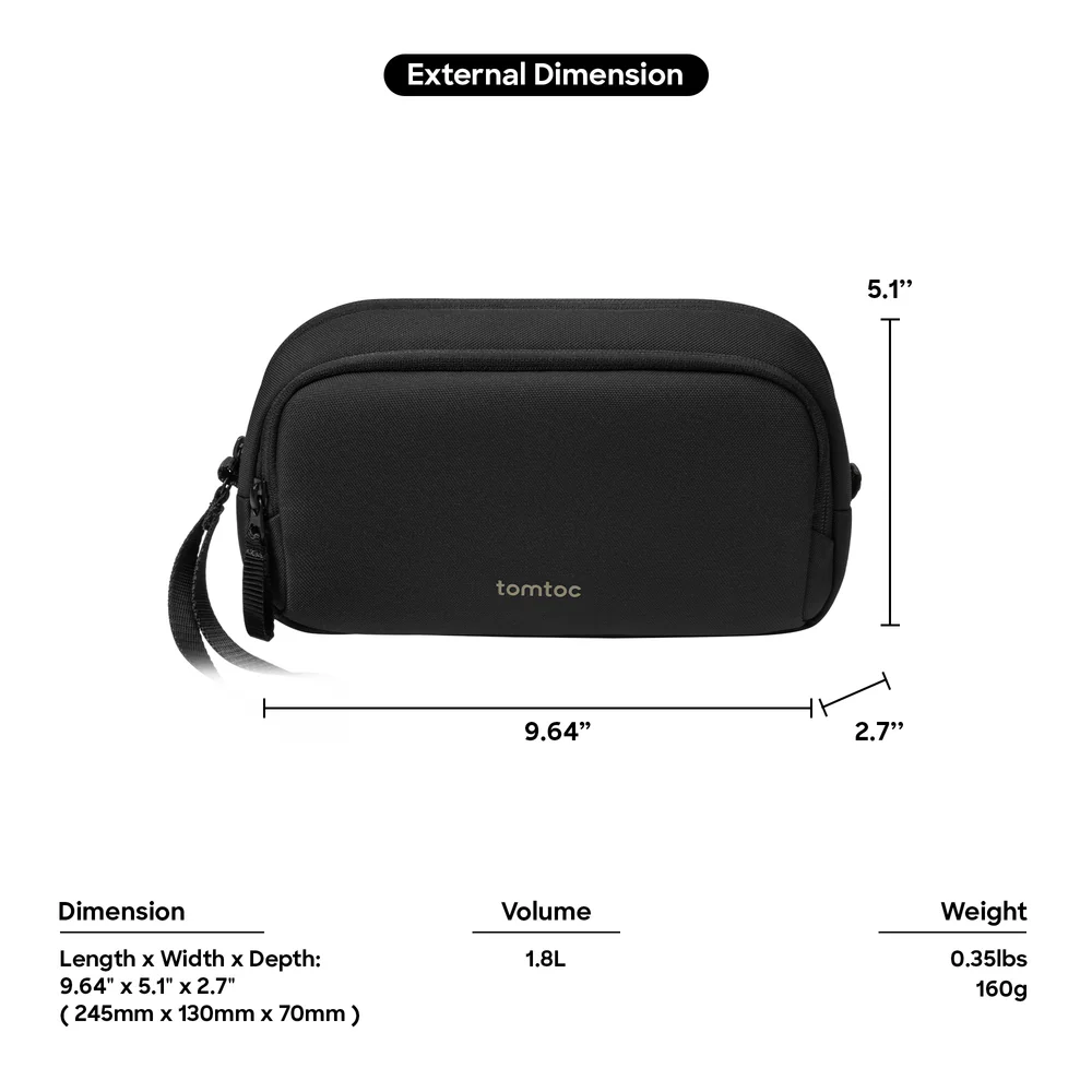 Tomtoc Light 1.8L T12 Electronic Accessory Pouch | Organize Your Gadgets with Ease thumbnail 9