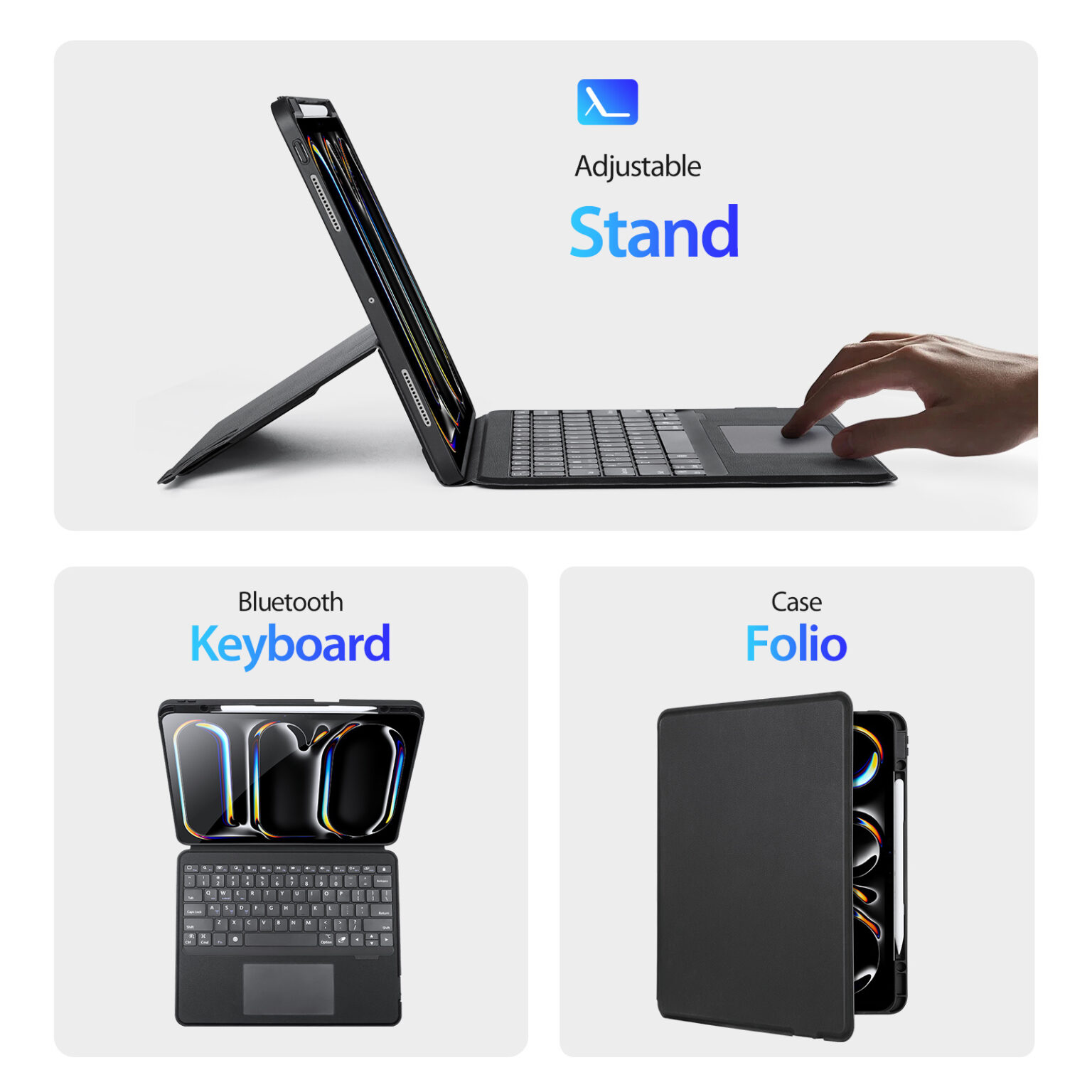 DUXDUCIS IPAD PRO 13 INCH MAGNETIC FOLIO KEYBOARD BLACK ALBYBG-006 thumbnail 7