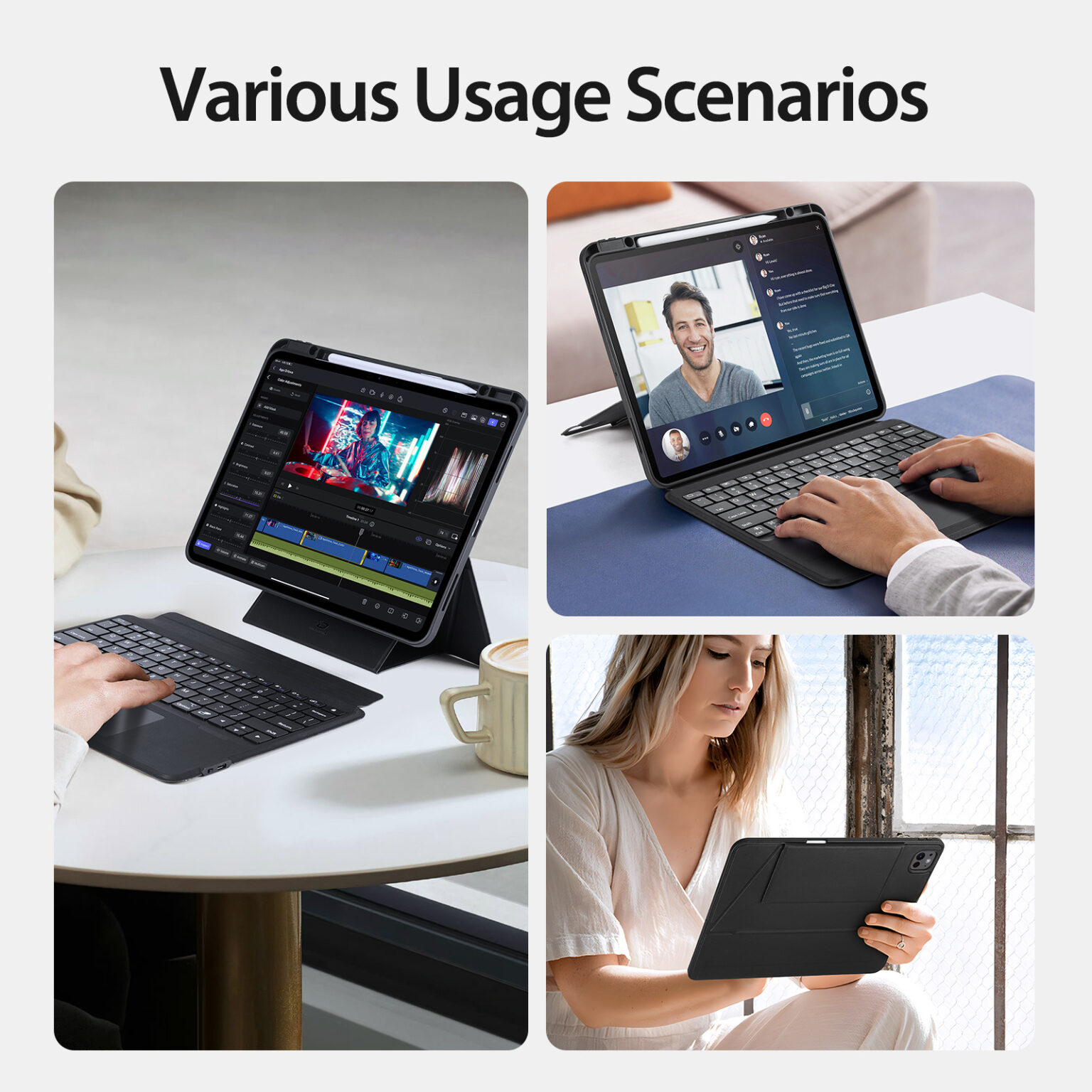DUXDUCIS IPAD PRO 13 INCH MAGNETIC FOLIO KEYBOARD BLACK ALBYBG-006 thumbnail 6
