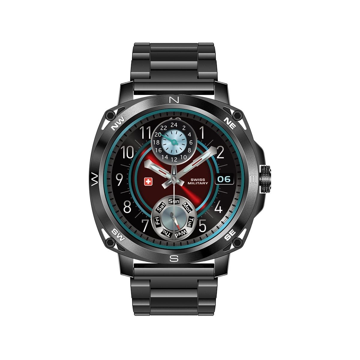 SWISS MILITARY DOM 4 WATCH WITH METAL/SILICONE STRAPS thumbnail 19