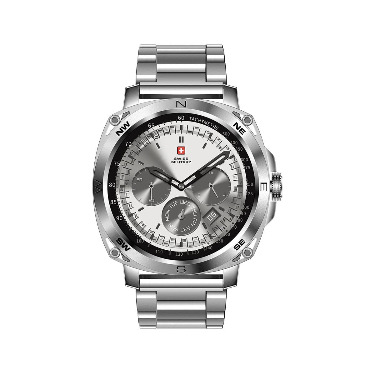 SWISS MILITARY DOM 4 WATCH WITH METAL/SILICONE STRAPS thumbnail 18