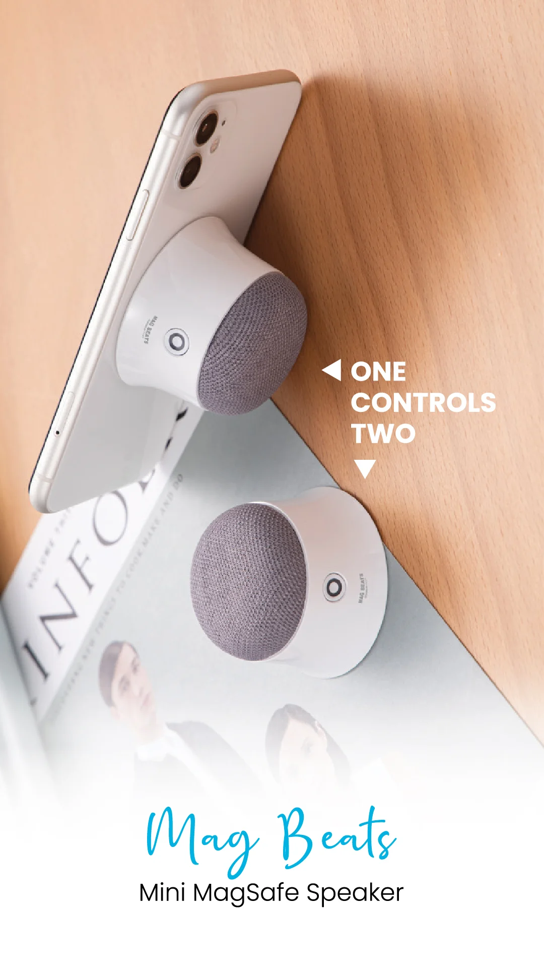 PAWA MAG BEATS MINI MAGSAFE SPEAKER WHITE PW-BTSPKMG2-WH thumbnail 6