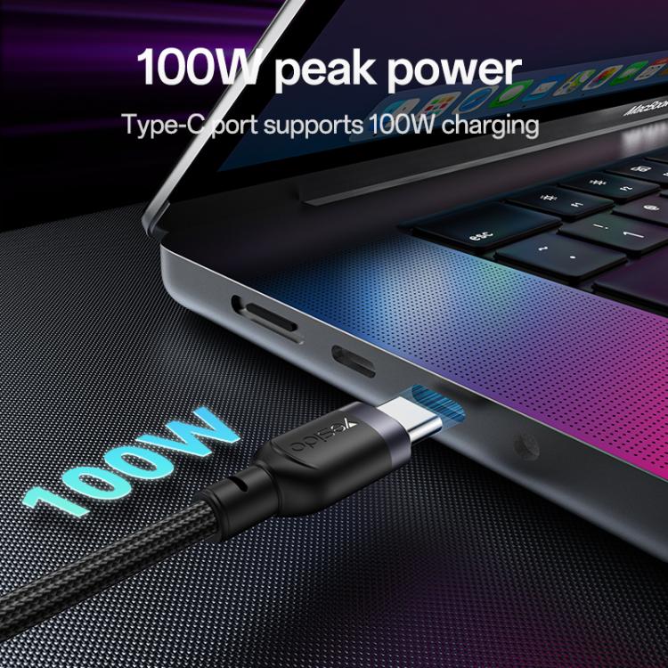 YESIDO 2 IN 1 TYPE C TO LIGHTNING AND TYPE C CABLE BLACK CA90 thumbnail 9