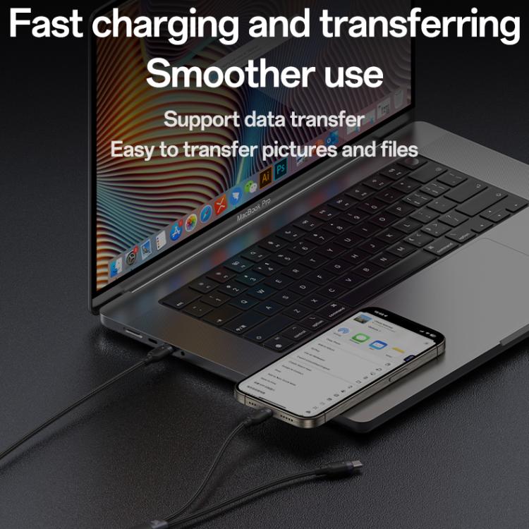 YESIDO 2 IN 1 TYPE C TO LIGHTNING AND TYPE C CABLE BLACK CA90 thumbnail 11