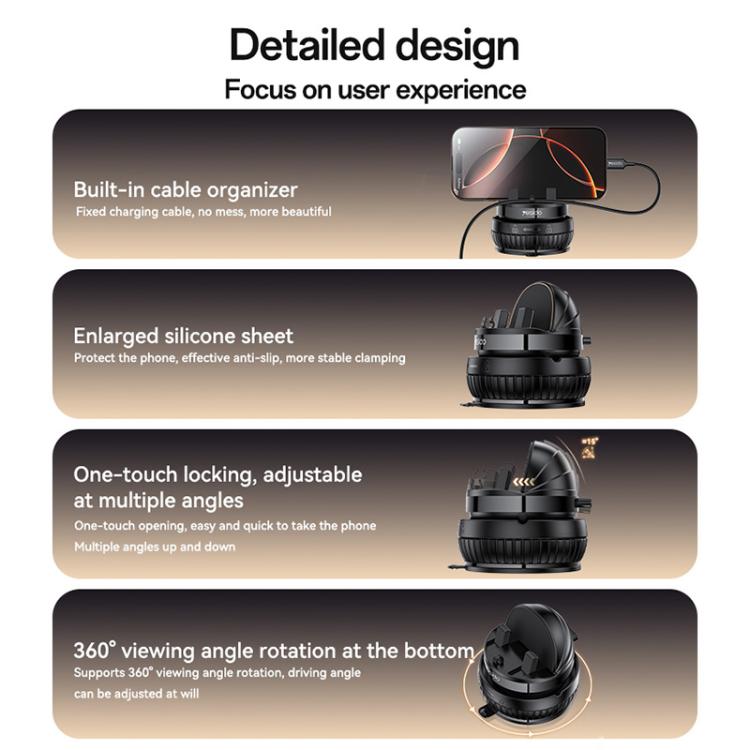YESIDO DASHBOARD PHONE HOLDER BLACK C272 thumbnail 10