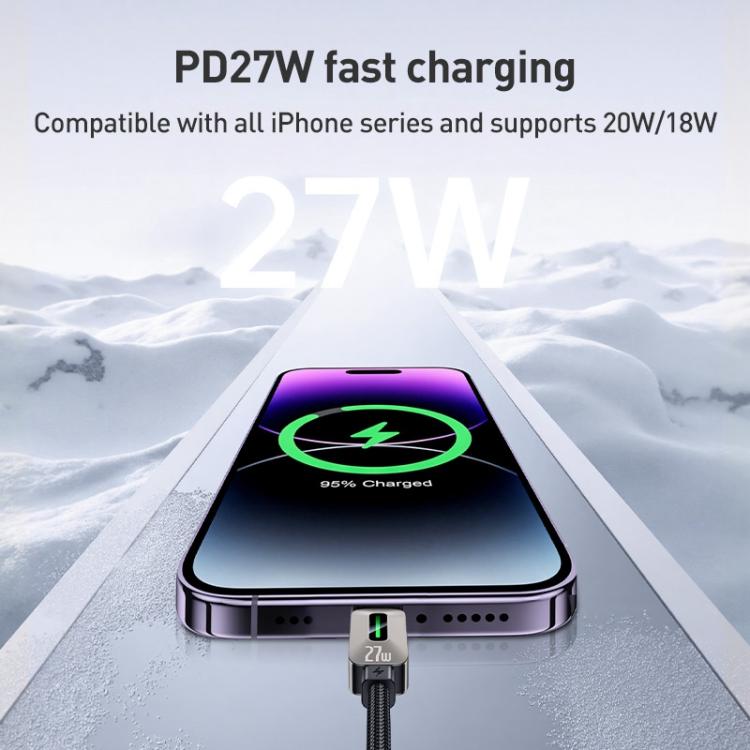 YESIDO PD FAST CABLE  27W TYPE C TO LIGHTNING GREY CA199 thumbnail 7