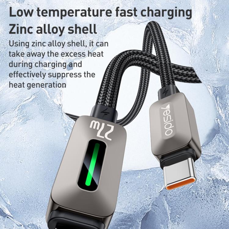 YESIDO PD FAST CABLE  27W TYPE C TO LIGHTNING GREY CA199 thumbnail 12