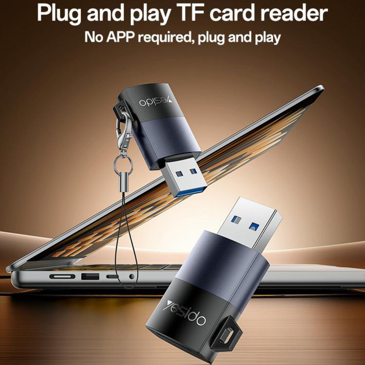 YESIDO USB A TO TF CARD READER BLACK GS36 thumbnail 7