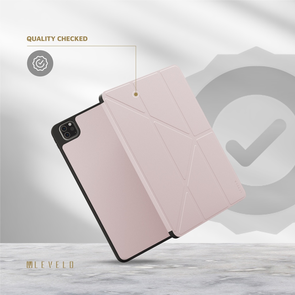LEVELO IPAD PRO 11 INCH ELEGANT HYBRID LEATHER MAGNETIC CASE PINK LVLELGP11PK thumbnail 11