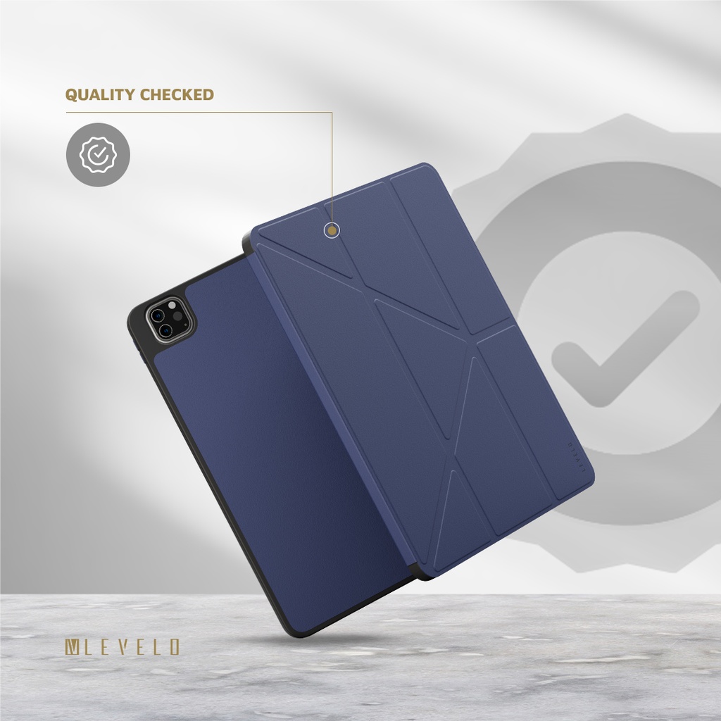 LEVELO ELEGANTE IPAD AIR 10.2 HYBRID LEATHER MAGNETIC CASE BLUE LVLELGP12BU thumbnail 9