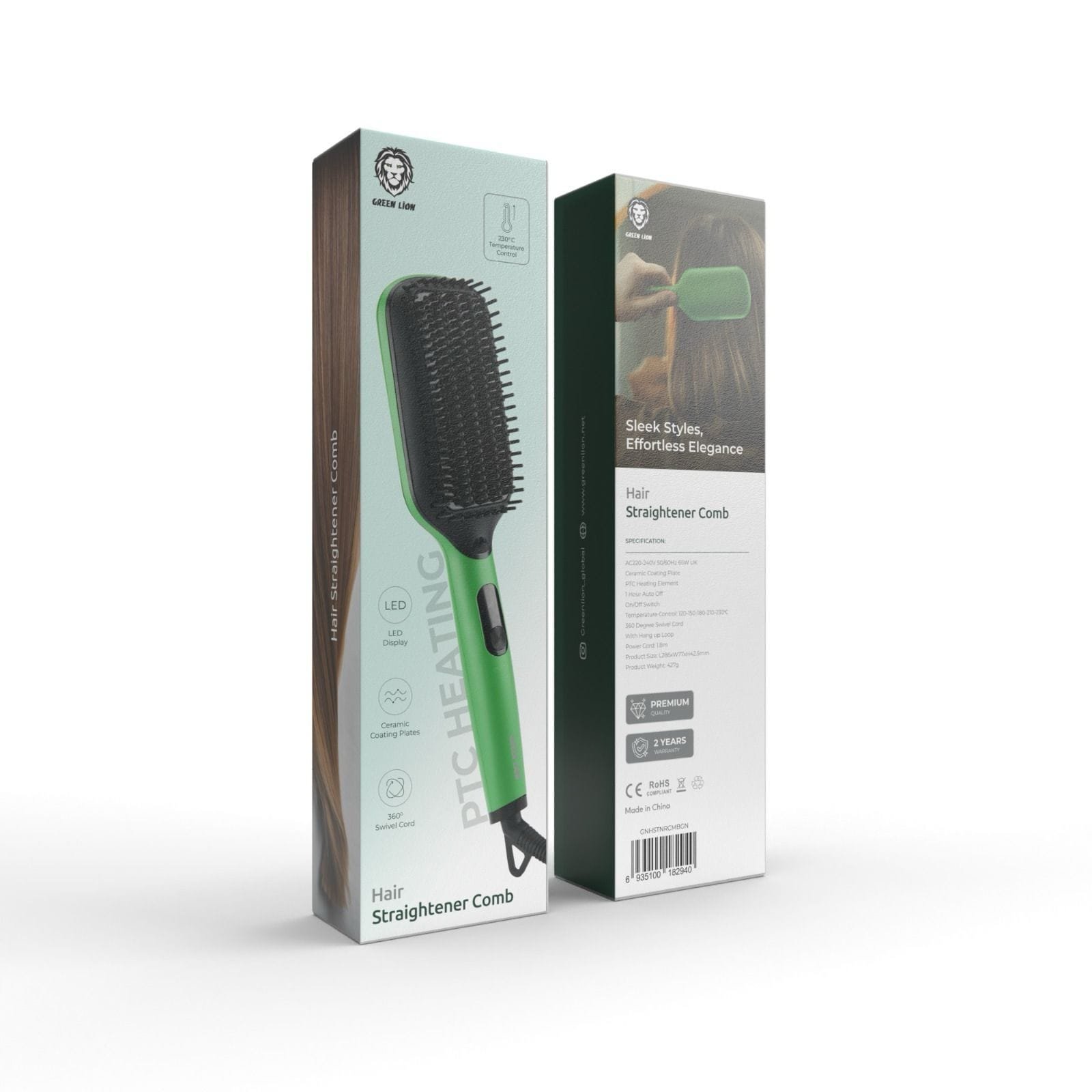 GREEN LION HAIR STRAIGHTENER COMB GREEN GNHSTNRCMBGN thumbnail 5