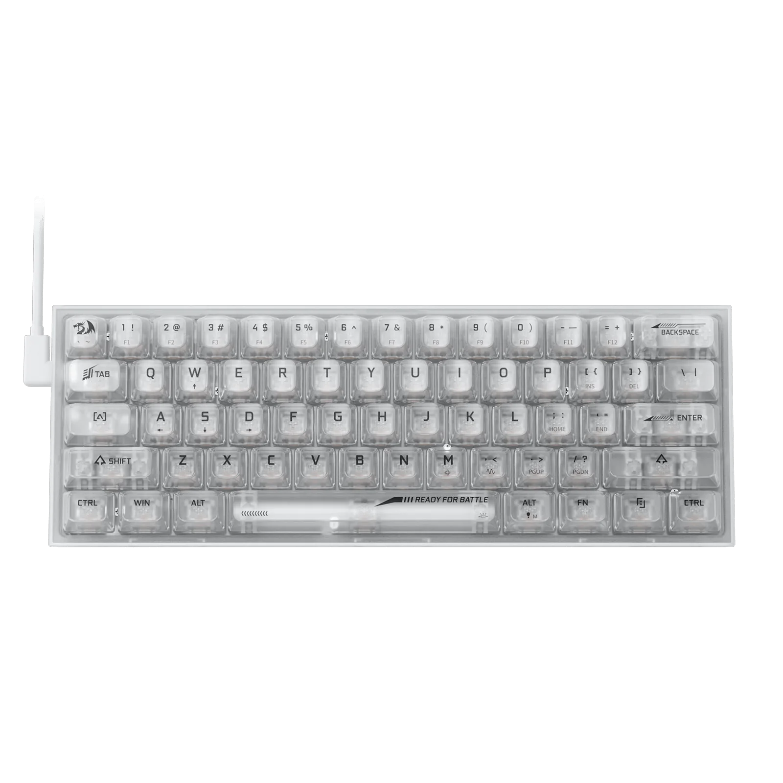 Redragon Fizz 60% Wired RGB Mechanical Gaming Keyboard (White Transparent, K617CT-RGB) - Compact Design with Customizable Lighting thumbnail 4