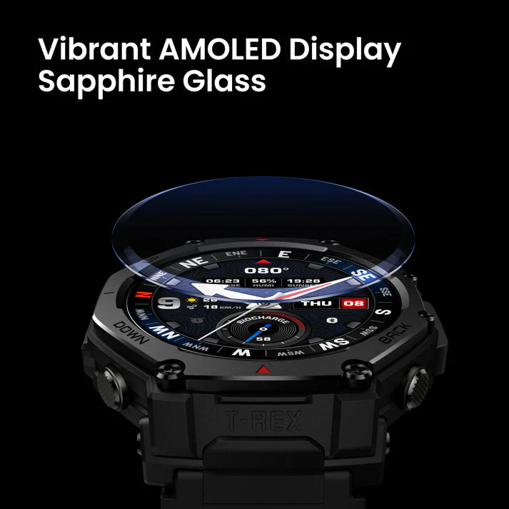 AMAZFIT T-REX 3 PRO 44MM SMART WATCH TACTICAL BLACK A2549 thumbnail 8