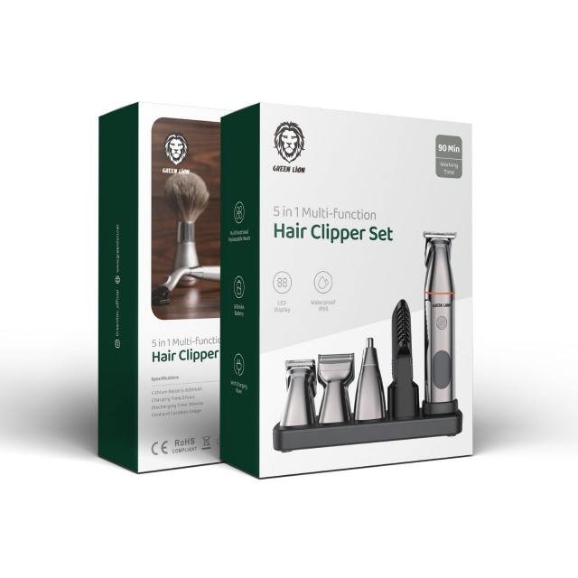 GREEN LION 5 IN 1 MULTI-FUNCTION HAIR CLIPPER SET 600MAH BLACK GN5IN1MHTRMBK thumbnail 3