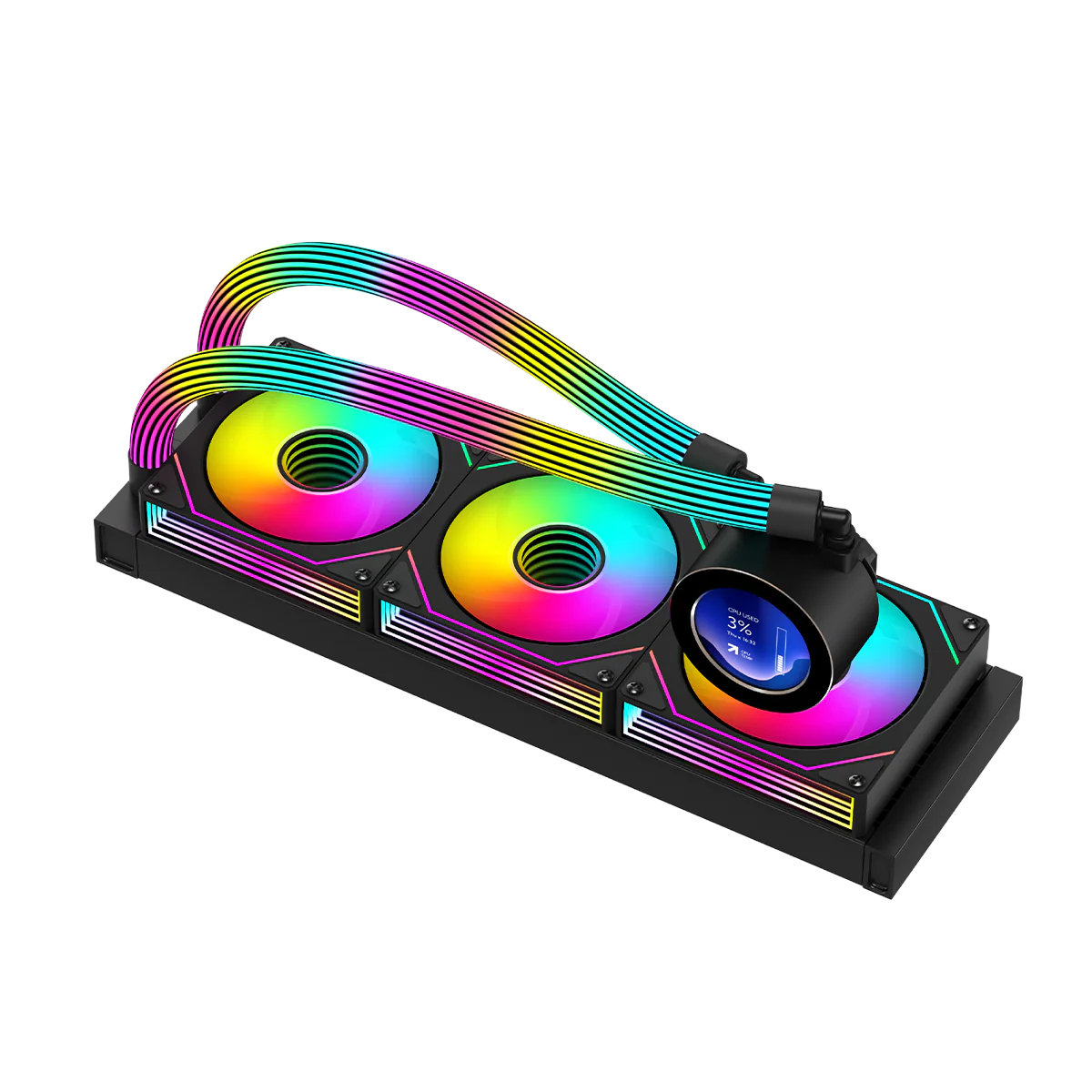GameOn Kraken N360 360mm LCD Display Liquid CPU Cooler with ARGB Tube GOKRAKENN360 thumbnail 11