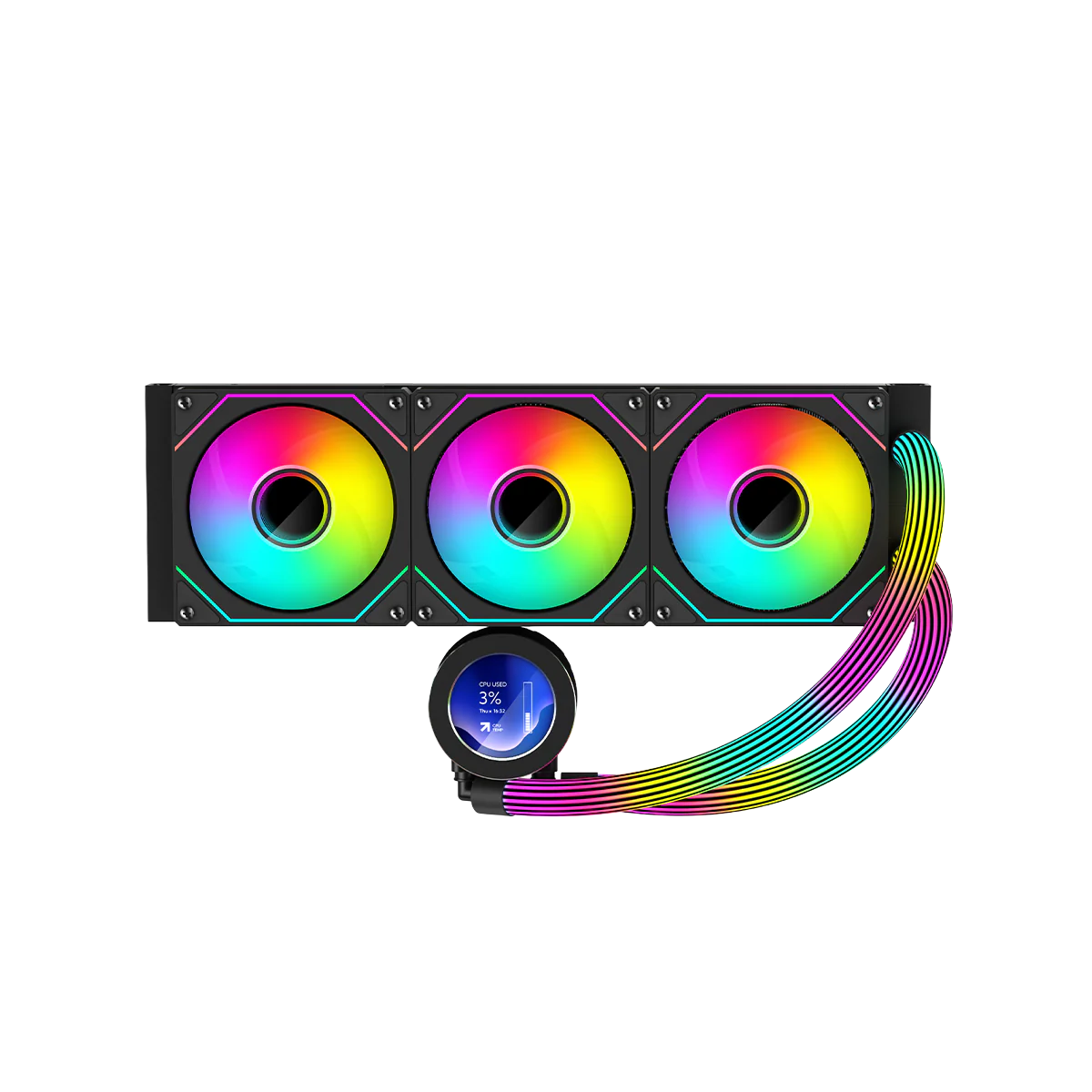 GameOn Kraken N360 360mm LCD Display Liquid CPU Cooler with ARGB Tube GOKRAKENN360 thumbnail 21