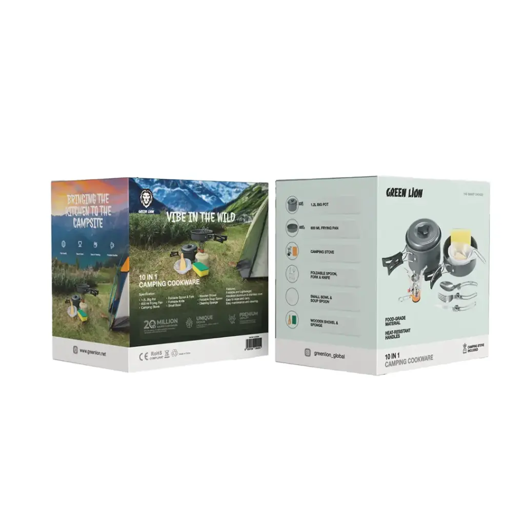 Green Lion 10-in-1 Camping Cookware Set (Black, GN10N1COOKBK) - Versatile and Durable Outdoor Cooking Kit thumbnail 3