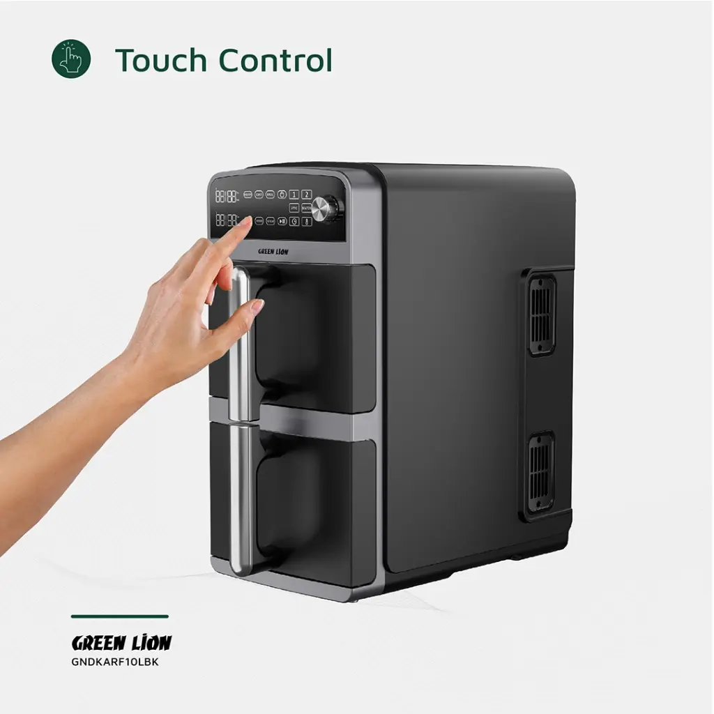 GREEN LION DOUBLE DECKER AIR FRYER 10L BLACK GNDKARF10LBK thumbnail 11