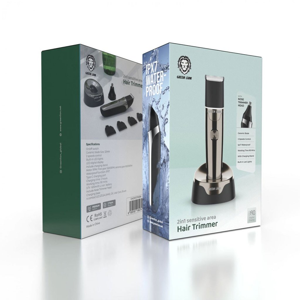 GREEN LION 2 IN 1 SENSITIVE AREA HAIR TRIMER BLACK GN2IN1STRMBK thumbnail 5