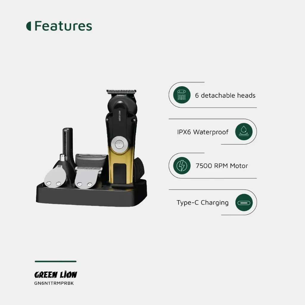 GREEN LION 6 IN 1 TRIM PRO GROOMING KIT BLACK GN6N1TRMPRBK thumbnail 10