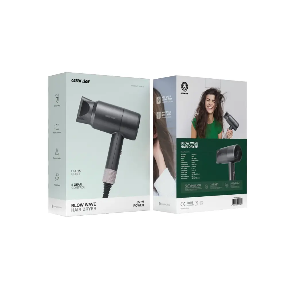 GREEN LION BLOW WAVE HAIR DRYER 850W GREY GNBLAIRDRYGY thumbnail 6