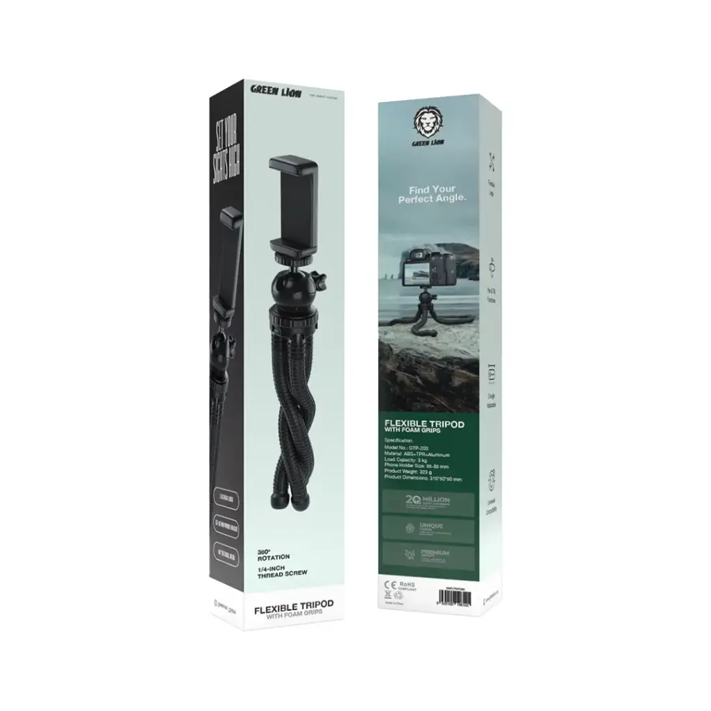 GREEN LION FLEXIBLE TRIPOD WITH FOAM GRIPS BLACK GNFLTRIPDBK thumbnail 18