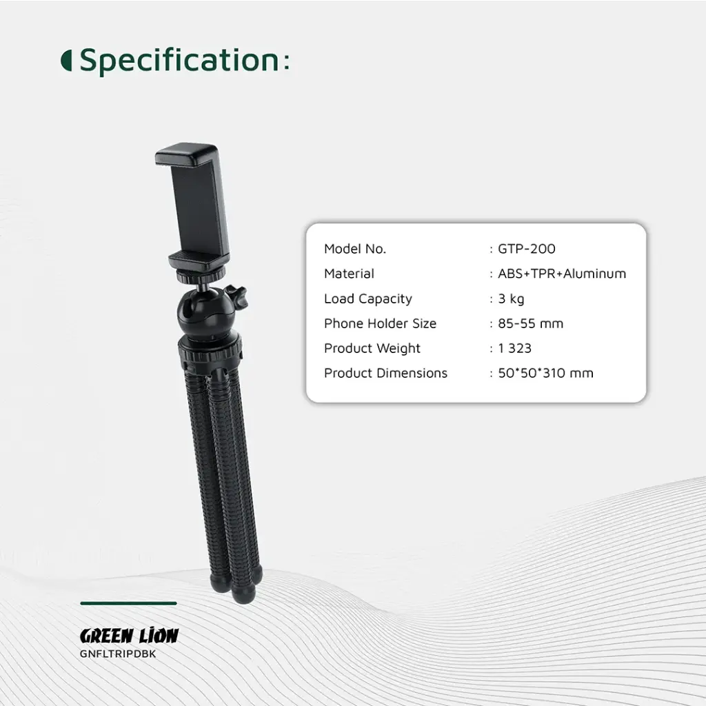 GREEN LION FLEXIBLE TRIPOD WITH FOAM GRIPS BLACK GNFLTRIPDBK thumbnail 16