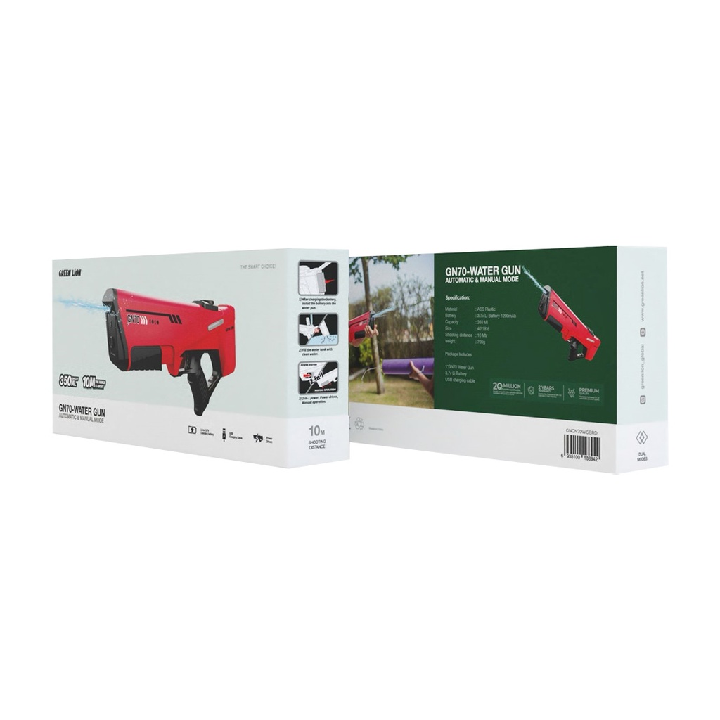 GREEN LION GN70 WATER GUN AUTOMATIC & MANUAL MODE RED GNGN70WGBRD thumbnail 5
