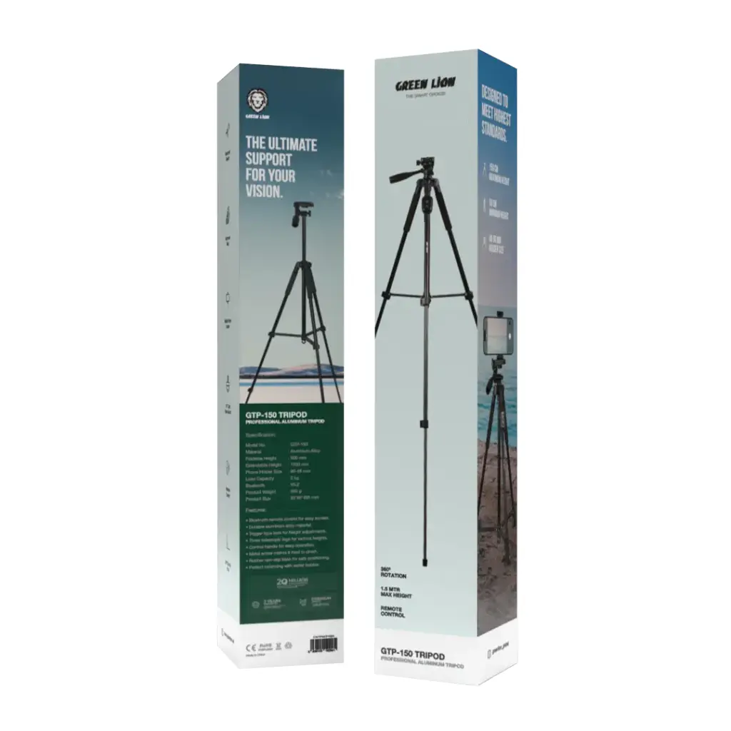 GREEN LION GTP-150 TRIPOD PROFESSIONAL ALUMINUM BLACK GNTP150TRIBK thumbnail 3