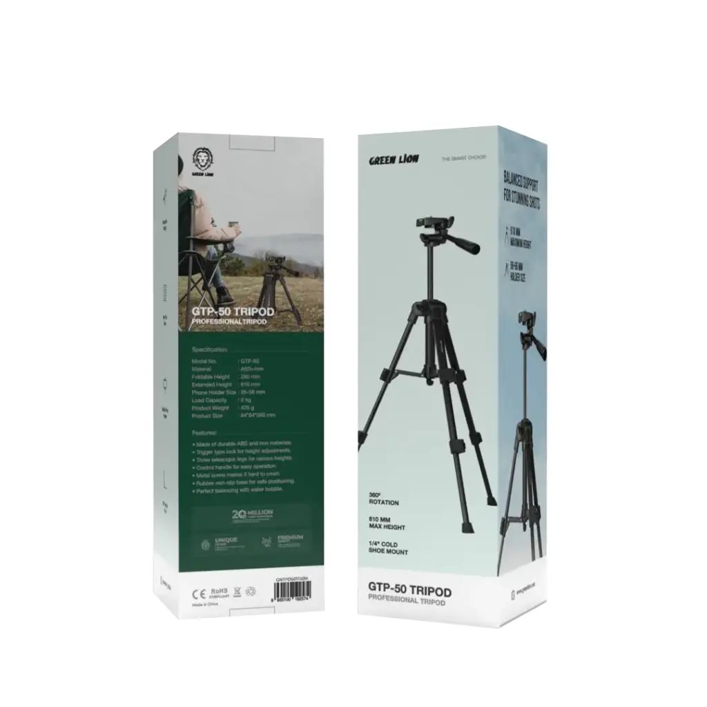 GREEN LION GTP-50 TRIPOD PROFESSIONAL ALUMINUM BLACK GNTPD50TRIBK thumbnail 3
