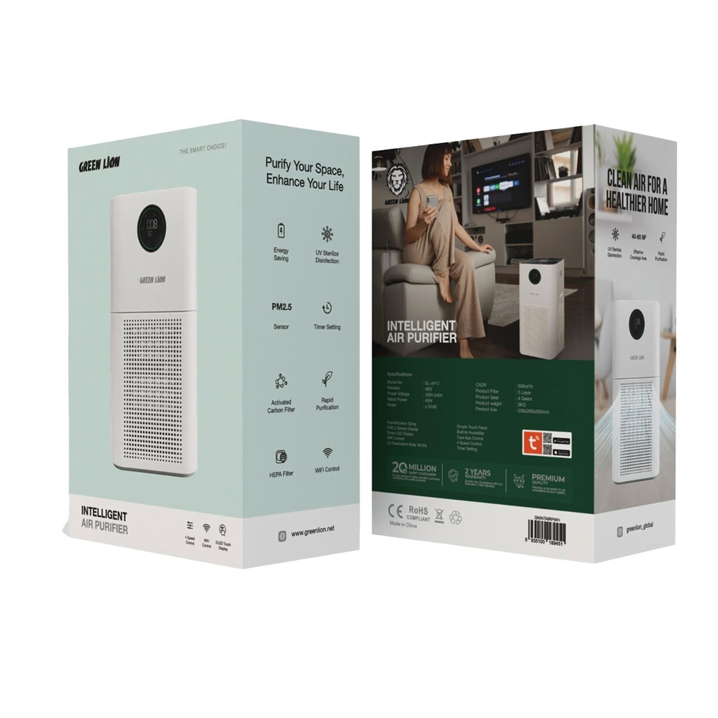 GREEN LION INTELLIGENT AIR PURIFIER WHITE GNINTAIRPWH thumbnail 3