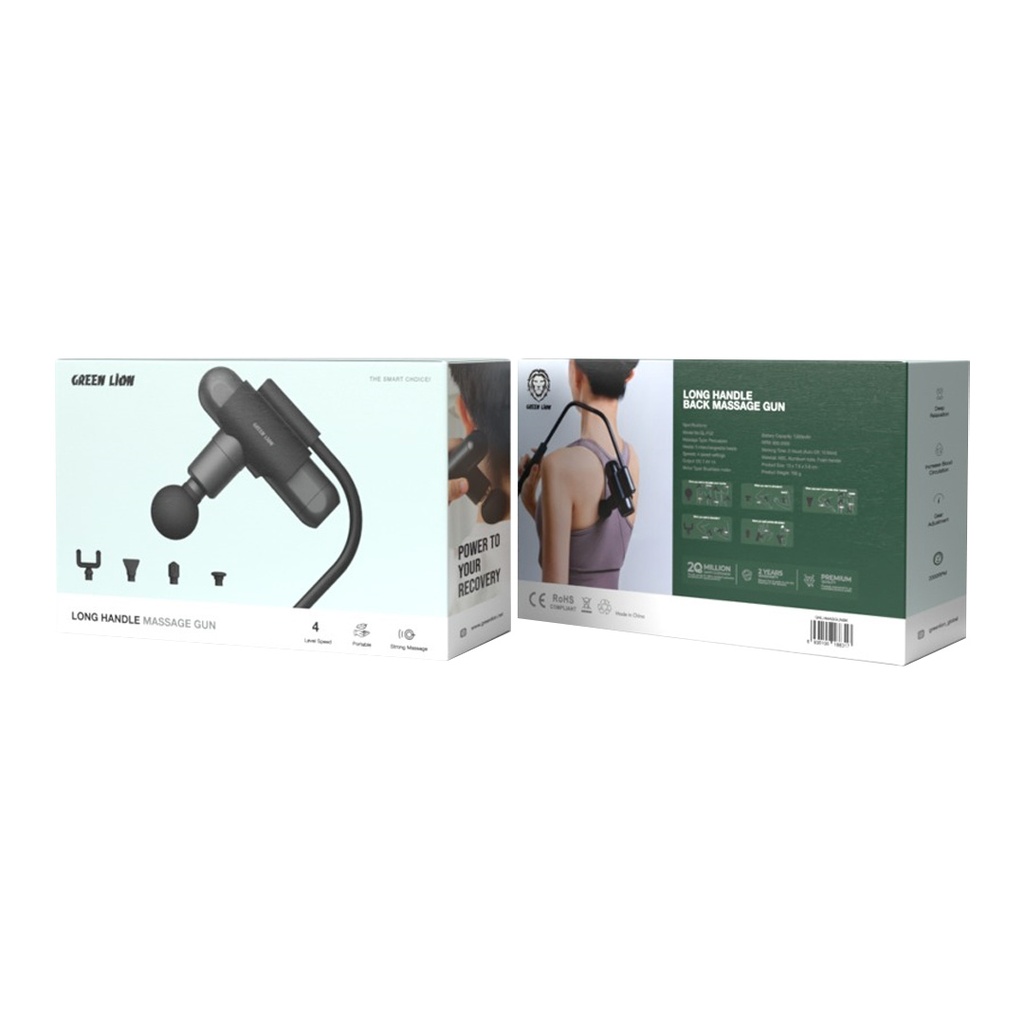GREEN LION LONG HANDLE MASSAGE GUN BLACK GNLHMASGUNBK thumbnail 5