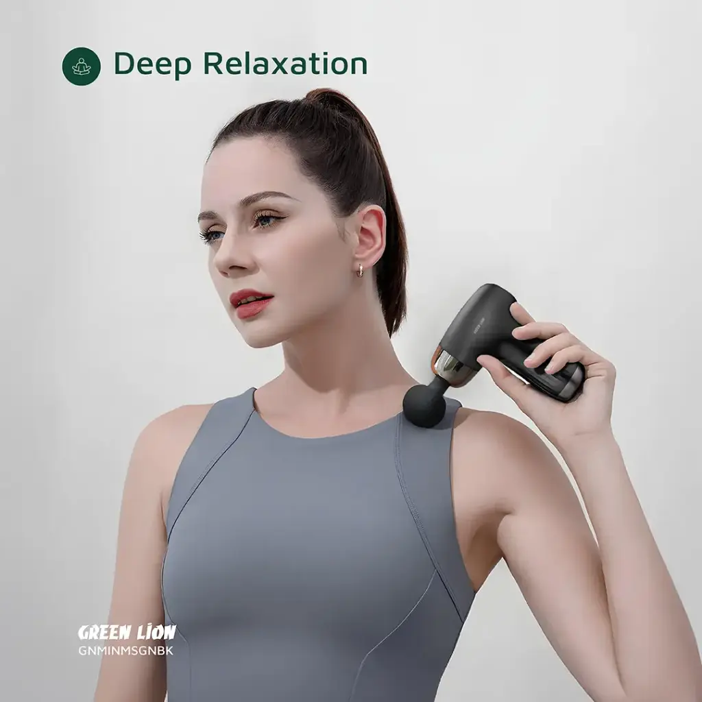 GREEN LION MINI MASSAGE GUN 6 SPEED LEVELS BLACK GNMINMSGNBK thumbnail 11
