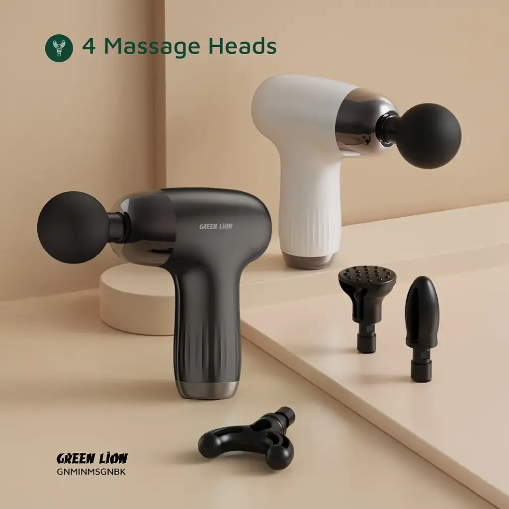 GREEN LION MINI MASSAGE GUN 6 SPEED LEVELS BLACK GNMINMSGNBK thumbnail 10